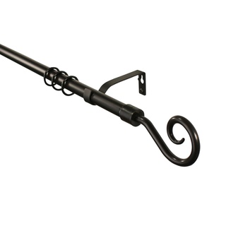 Gardinenstange schwarz ausziehbar 160–300 cm, Durchmesser 16/19mm, iso-design, Ø 19 mm, 1-läufig, mit Bohren, Metall schwarz