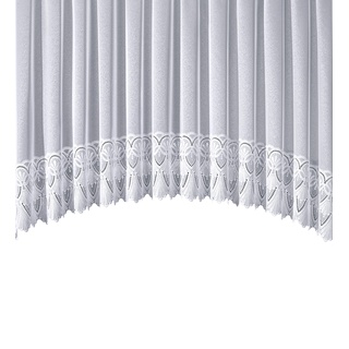 Gardine STICKEREIEN PLAUEN "Diana" Gardinen Gr. 175 cm, Kräuselband, 450 cm, weiß Kräuselband in C-Bogen Form, mit echter Plauener Spitze Stickerei