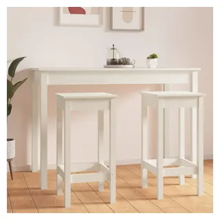 furnicato Barhocker Rustikale Barstühle aus massivem Kiefernholz Weiß 40x40x78 cm (2 St), Platzsparende Barhocker ohne Lehne für Küche und Esszimmer weiß