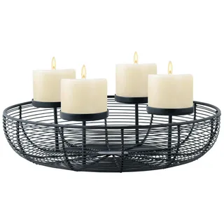 Moderne Deko Adventskranz Kerzenständer Weihnachtsdeko Orbe Schwarz