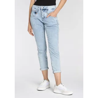5-Pocket-Jeans HERRLICHER "Shyra Cropped Light Denim" Gr. 29, N-Gr, blau (paradieso) Damen Jeans 5-Pocket-Jeans