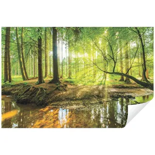 Wallarena Fototapete Wald Grün Natur 3D EFFEKT Landschaft Wohnzimmer Schlafzimmer Küche, Glatt, Wald, (Vliestapete, Vlies Fototapete), Fototapete 3D Effetk Wald Wohnzimmer Schlafzimmer Tapete + Kleister grün 4.16 m x 2.54 m
