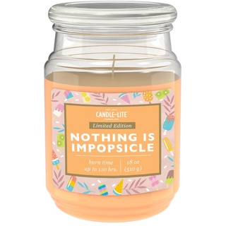 Candle-Lite Duftkerze im Glas mit Deckel | Nothing is Impopsicle | Duftkerze Orange Vanille | Kerzen lange Brenndauer (bis 110h) | Kerzen Orange | Duftkerze Groß (510g)