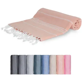 MEBY XXL-Saunatuch (100x200 cm). Strandtuch, Badetuch, Türkisches Hamamtuch, Handtuch. 100% Baumwolle (Lachs)