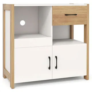 Costway Küchenschrank Buffetschrank 80 x 31,5 x 82 cm Weiß