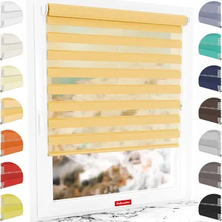 Schuette® Rollo ohne Bohren & mit Bohren 2in1 ● Tag & Nacht Doppelrollo Kollektion: Sand Castle (Beige) ● 75 x 230 cm (Breite x Höhe) ● Suprafix Klemmrollo = Klemmfix 2.0 ● 60s Montage mit Video
