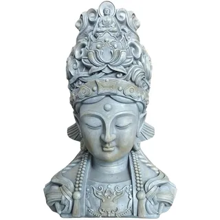 Relaxdays Buddha Büste 44 cm Beige/Grau