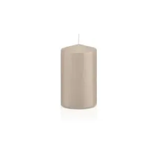 INNA-GLAS Blockkerze MAEVA, beige, 10cm, Ø6cm, 33h - Made in Germany | Stumpenkerze