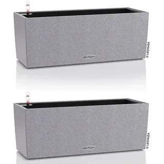 LECHUZA® Blumenkasten BALCONERA Stone 50 Steingrau All-in-One x 2