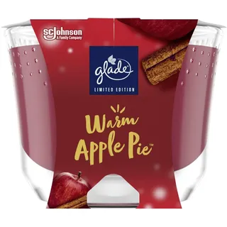 Glade Langanhaltende Duftkerze im Glas, Warm Apple Pie, bis zu 30 Stunden Brenndauer, 4er Pack (4x204 g)