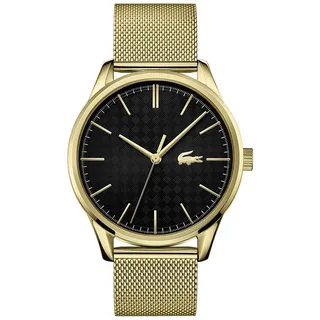 Lacoste Analog Quarzuhr für Herren Kollektion Vienna mit Goldfarben Edelstahl-Mesh-Gliederarmband - 2011104