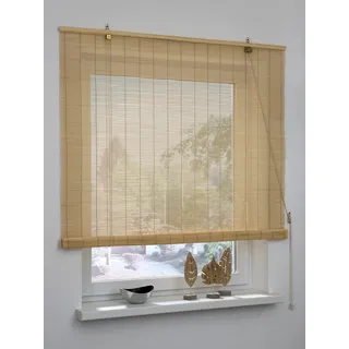 GARDINIA Bambus-Rollo 140 x 160 cm beige/transparent