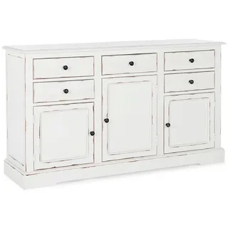 Casa Padrino Landhausstil Sideboard Antik Weiß 145 x 40 x H. 85 cm - Landhausstil Schrank mit 3 Türen und 5 Schubladen - Landhausstil Möbel - Landhausstil Einrichtung
