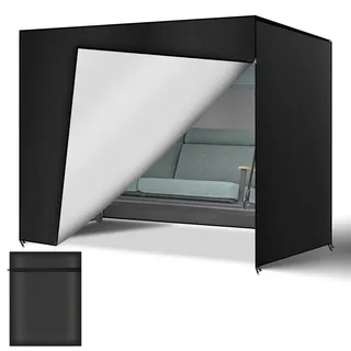 aoowu Hollywoodschaukel Abdeckung 210 x 150 x 150 cm Schwarz