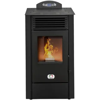 STUFE A PELLET ITALIA California 10 KW | Pelletöfen Effizienz 90% Heizt 80m2 Autonomie 20 Std. Programmierbar 5 Geschwindigkeiten und Leistungsstufen Kompaktes Design 24 Monate Garantie Schwarz