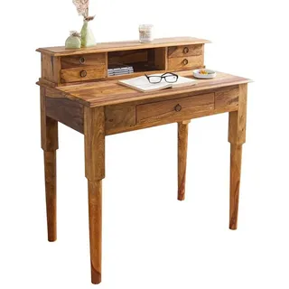 Licht-Erlebnisse Schreibtisch ERNIE, Sekretär Holz 90 x 90 x 50 cm Holz Unikat Landhaus Stil beige