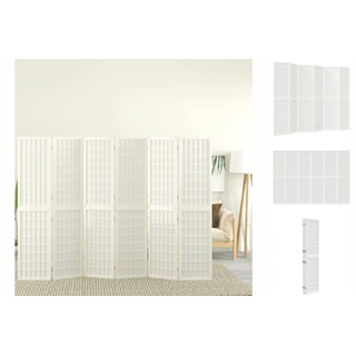 vidaXL Raumteiler »6-tlg Paravent Japanischer Stil Faltbar 240x170 cm Weiß Raumteiler« weiß