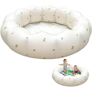 Aufblasbares Schwimmbecken Kinder, 90cm Planschbecken Klein, Kinderpool Babypool, Runde Schwimmbad Faltbar, Aufblasbare Badewanne Dusche, Inflatable Swimming Pool für Balkon