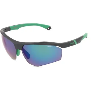 Polaroid 207374 Herren-Sonnenbrille Halbrand Eckig Kunststoff-Gestell, schwarz