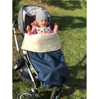 Wasserdichte, warme Decke für den Kinderwagen, Buggy, Jogger (Dunkelblau/Bio-Baumwolle)