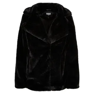 URBAN CLASSICS Lapel Teddy Jacke - Black - S