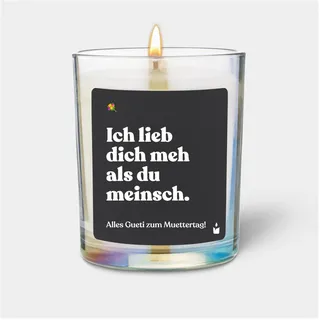 Chatty Candles, Duftkerzen, Duftkerze Flowery Ich lieb dich meh als du meinsch. Alles Gueti zum Muettertag!
