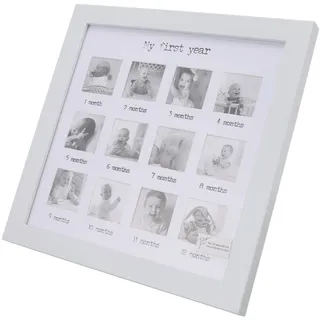 Omabeta Bilderrahmen für das Erste Jahr des Babys Zur Überwachung des Wachstumsprotokolls von Neugeborenen Im Alter von 12 Monaten, Andenken, Weiß, 25 X 25 cm