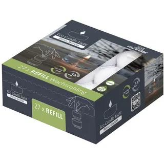 Villa Verde Teelichter ECL refill Nachfüller im Karton weiß, 27 er Pack Deko Weihnachten