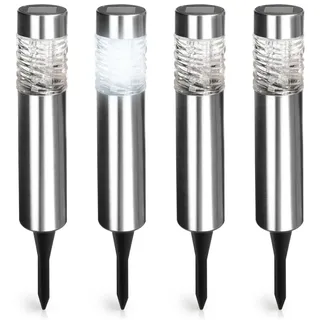 4x Solarleuchte für Außen - Gartenleuchte für den Boden mit Erdspieß