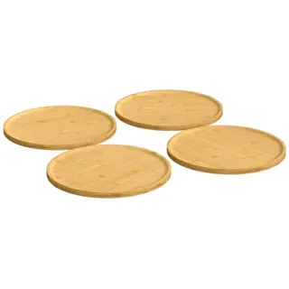 vidaXL Pizzablech Pizzateller 4 Stk. Ø32x1,5 cm Bambus, Bambus braun