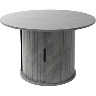 ML-Design Runder Couchtisch Grau Holz 80 x 50 cm
