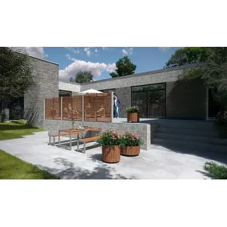 Tokyo - 83 x 180 cm - Rankgitter aus ThermoWood, goldbraun – waagerechter Rankzaun – Rankhilfe Sichtschutz für Garten und Terrasse