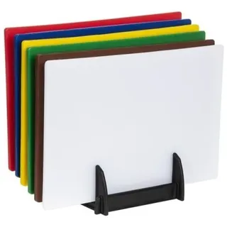 Hygiplas standard LDPE Schneidebretter Set mit Ständer