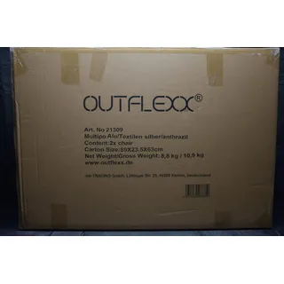 Outflexx Klappstuhl, silber/grau, Alu/Textilene, 70x58x106cm