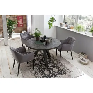 SIT Esstisch Tops&Tables, mit Massivholzplatte aus Mangoholz, runder Tisch grau 