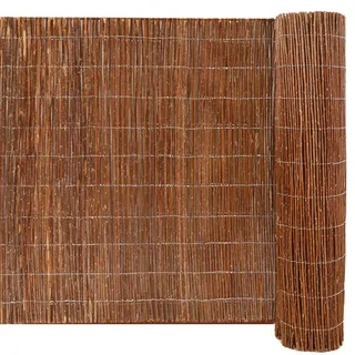 urfence Balkon-Sichtschutz, Braun, Naturmaterialien, 500x110 cm, Sonnen- - Sichtschutz Gartenzaun Weidenzaun - Sichtschutzmatte Weide