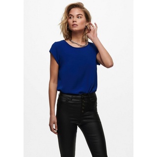 ONLY Kurzarmbluse ONLVIC S/S SOLID TOP NOOS PTM blau 36 (S)