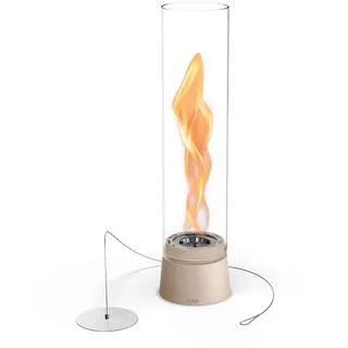 höfats Tischfeuer SPIN air (Packung, rauchfreie Tischfeuerstelle für Indoor und Outdoor), Feuerschale mit Flammenwirbel für Tischdeko, wärmende Feuersäule braun Ø 9 cm