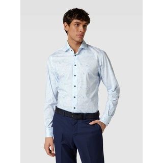 Slim Fit Business-Hemd mit Streifenmuster, Bleu, 40