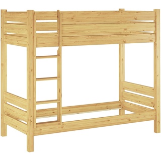 Erst-Holz Etagenbett für Erwachsene Kiefer massiv 100x200 Nische 100 Stockbett ohne Rollrost 60.16-10oR