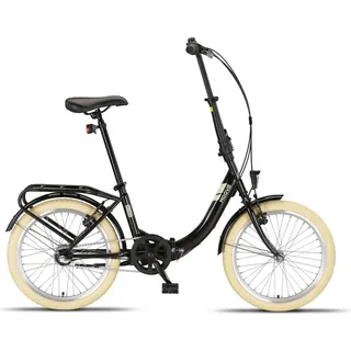 Pacto NINE - Hollandrad Komfortables Klappfahrrad Stahlrahmen Bike 20 Zoll Aluminiumfelgen Shimano Nexus 3 Nabenschaltung Faltrad Klapprad Schwarz - Schwarz