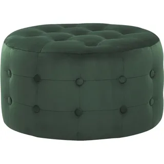 Beliani Pouf Tampa Samtstoff 55 x 30 x 55 cm Dunkelgrün