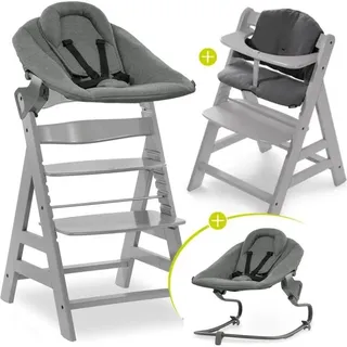 hauck Hauck, Alpha Plus Grey 4-tlg. Newborn Set - Hochstuhl + 2in1 (Hochstuhl)