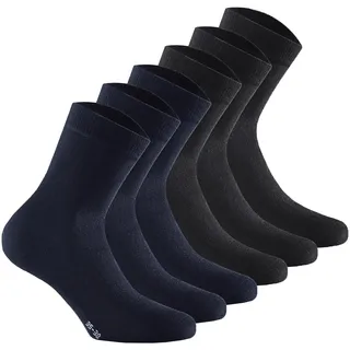 Rohner Socks Socken Basic Soft Touch 6er Pack Schwarz/Blau 35-38