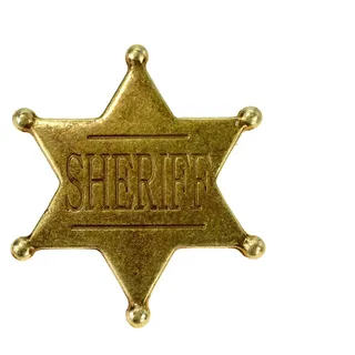 Denix US Sheriff Stern aus Metall – 5 cm messingfarbener Western-Anstecker, Cowboy- & Kostümaccessoire