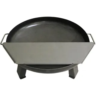 SOUK ONE Feuerplatte Plancha Feuerplatte aus Stahl 4mm, Grillplatte passend für Feuertonne 60 cm (Lieferung ohne Feuerschale)