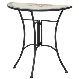 Siena Garden Tisch Stella, 35,5x70x71,5cm, Gestell: Stahl, pulverbeschichtet in schwarz matt, Fläche: Mosaik,Tischplatte: Keramik