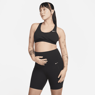 Nike Zenvy (M) Biker-Shorts mit sanftem Halt, hohem Taillenbund und Taschen für Damen (ca. 20 cm)(Umstandskleidung) - Schwarz, S (EU 36-38)