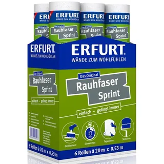 Erfurt Rauhfaser Tapete Sprint 20 m x 0,53 m 6 Rollen Weiß 1003232
