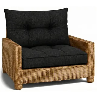Amazinggirl Sitzkissen Polster für Gartenmöbel - Lounge Kissen Outdoor schwarz Sitzpolster: 60x60 cm